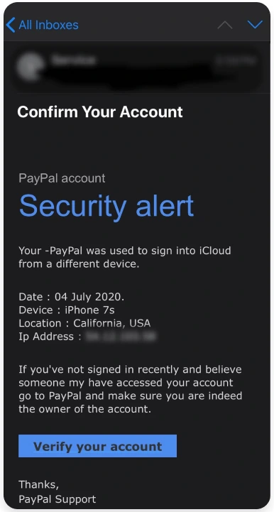 Phishing scam website with fake login page and security warning, a brand impersonation threat online
